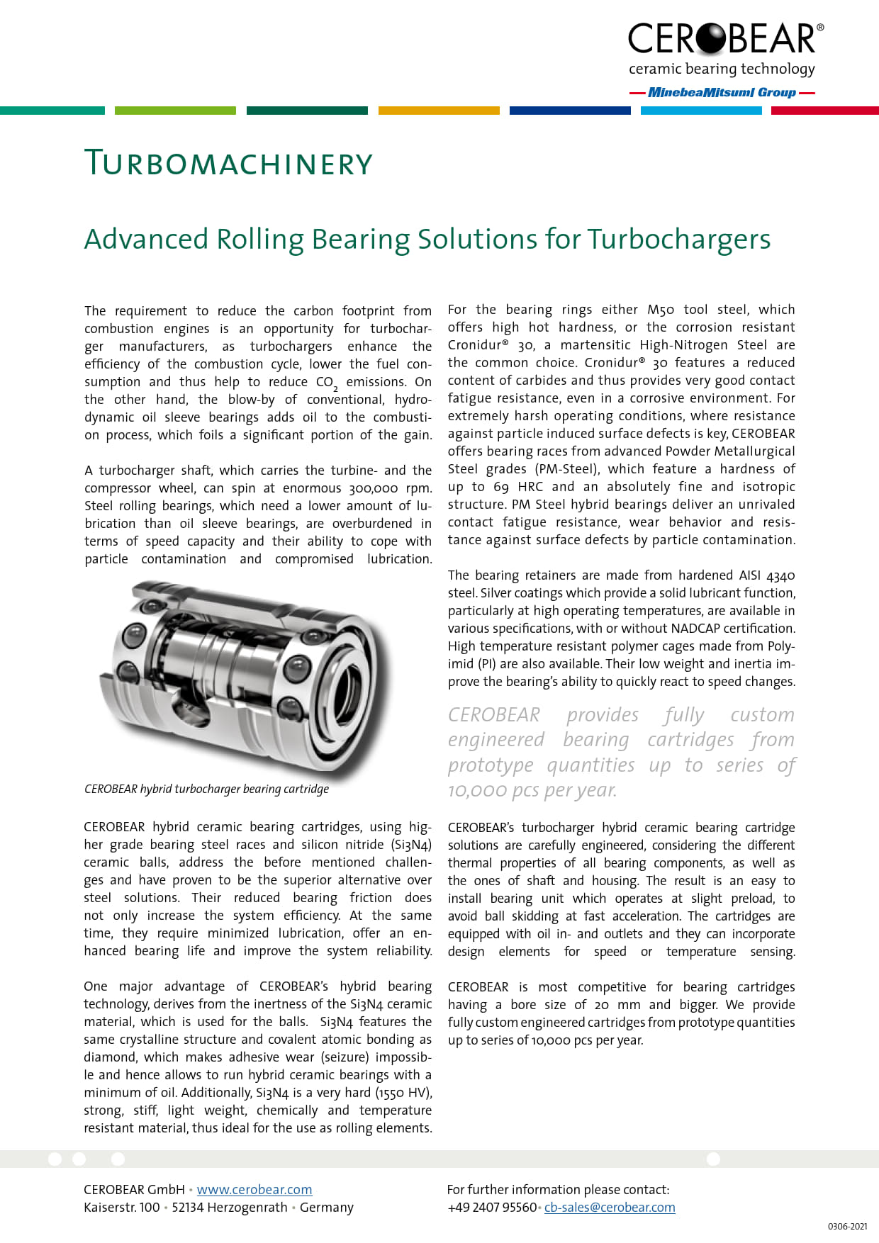 Advanced Rolling Bearing Solution for Turbochargers