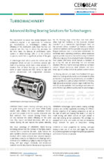 Turbomachinery - Advanced Rolling Bearing Solutions for Turbochargers