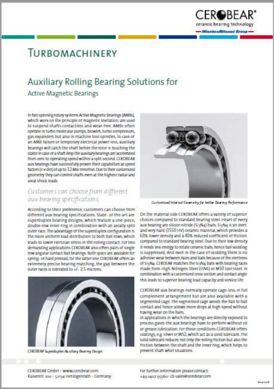 CEROBEAR Auxiliary Rolling Bearing Solutions for Active